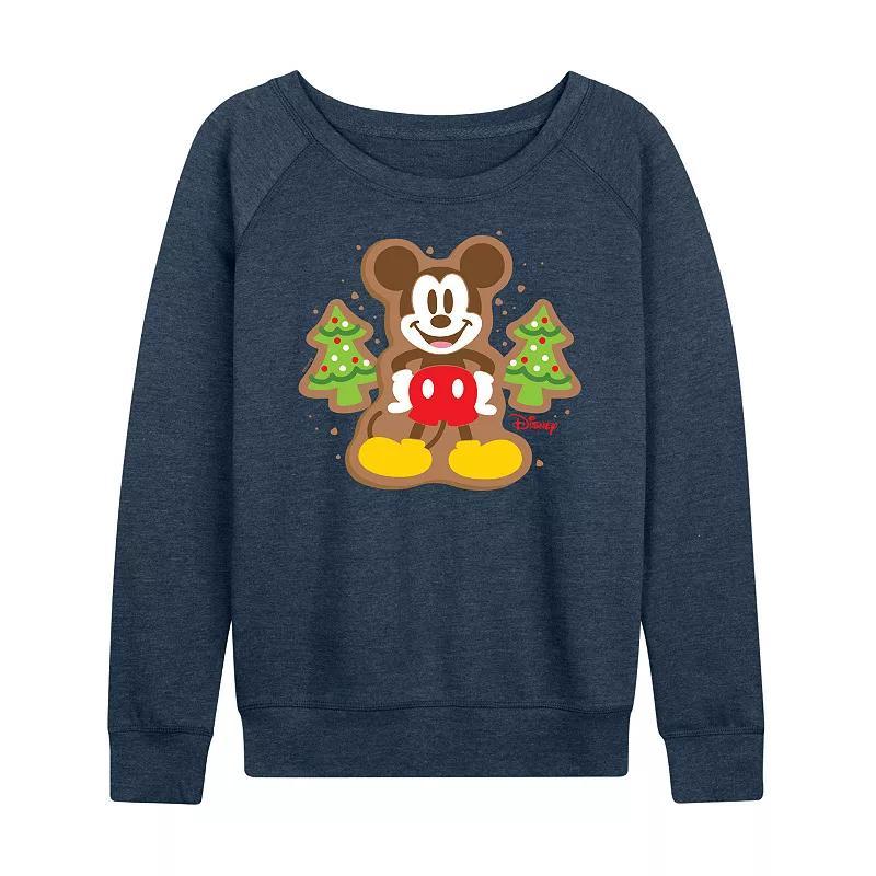 Disneys Mickey Mouse Womens Cookie Lightweight French Terry Sweatshirt Grey Indigo Product Image