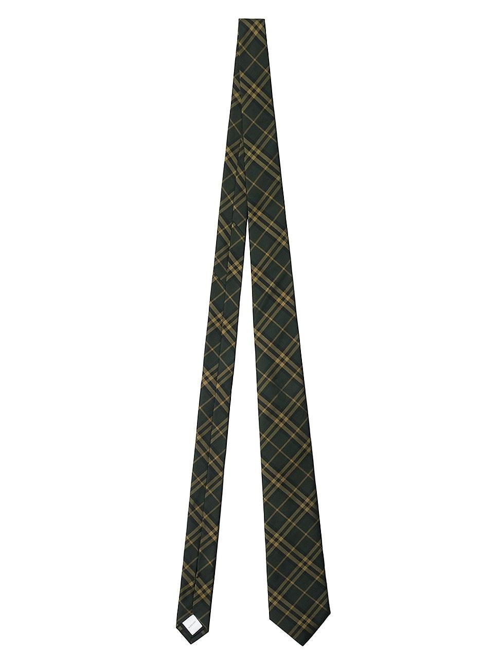 Men's Shadow Check Mulberry Silk Tie Product Image