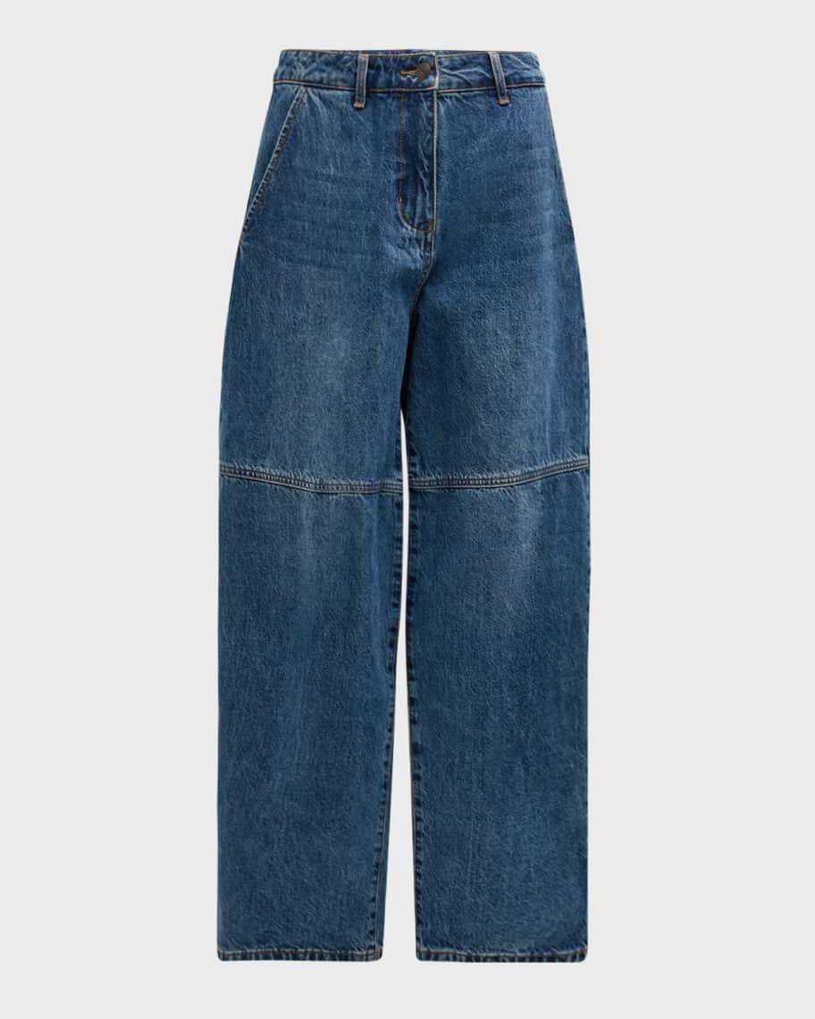 High-Rise Wide-Leg Denim Balloon Pants Product Image