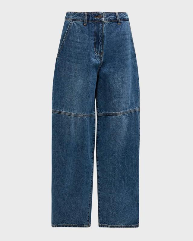 High-Rise Wide-Leg Denim Balloon Pants Product Image