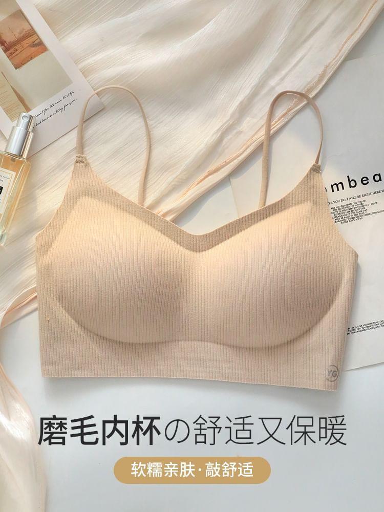 Spaghetti Strap Plain Bra / Set Product Image