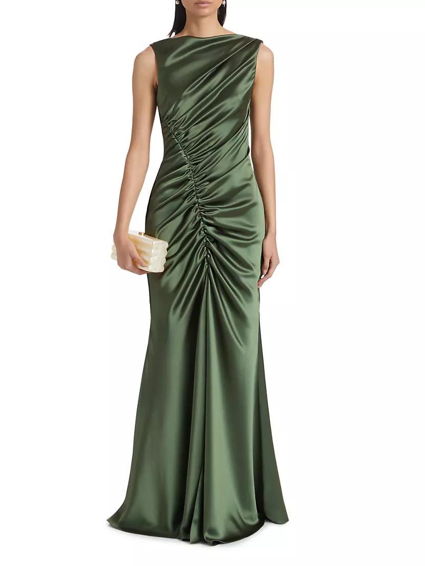 Ruched Satin Gown Product Image