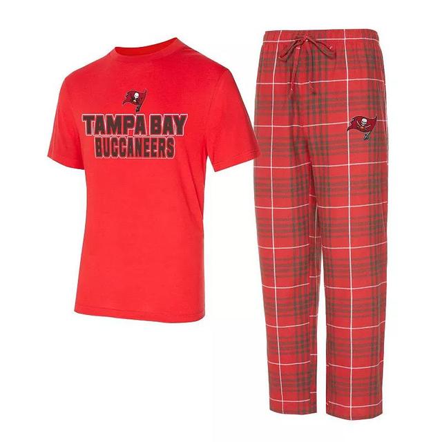 Mens Concepts Sport /Pewter Tampa Bay Buccaneers Vector T-Shirt & Flannel Pants Sleep Set Product Image