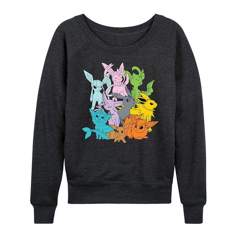 Womens Pokemon Eevolutions Lightweight French Terry Sweatshirt Heather Grey Product Image