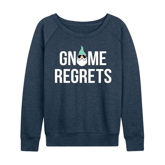 Womens Gnome Regrets Slouchy Graphic Sweatshirt Grey Indigo Product Image