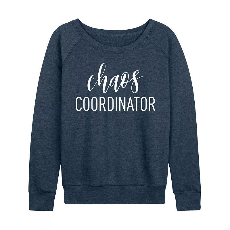 Womens Chaos Coordinator Slouchy Graphic Sweatshirt, Girls Grey Indigo Product Image