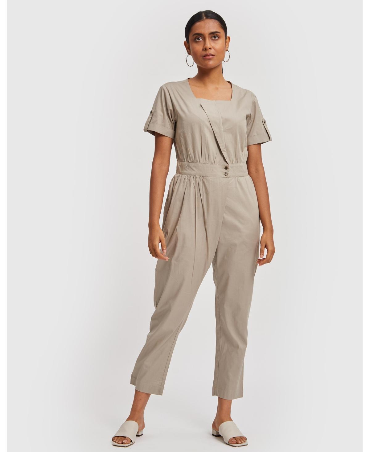 Womens Overlap Jumpsuit Product Image