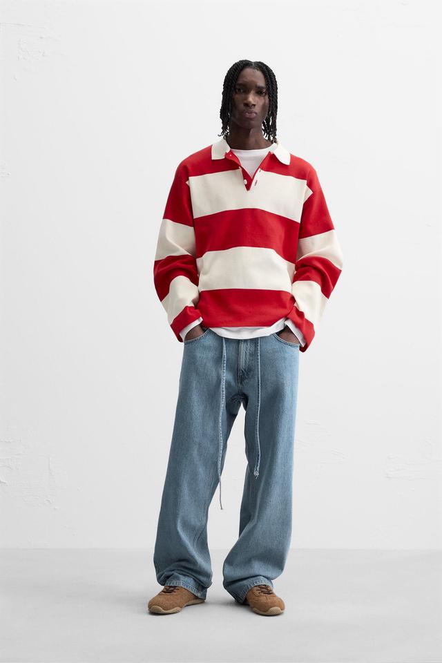 STRIPED KNIT POLO Product Image