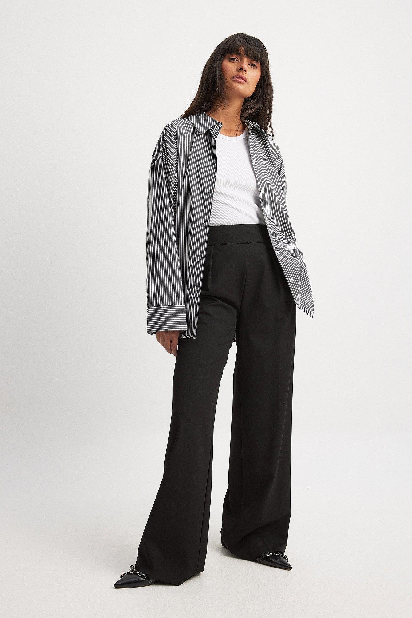 High Waisted Wide Leg Suit Pants Product Image