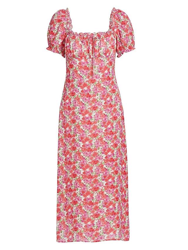 Womens Felicity Floral Squareneck Midi-Dress Product Image