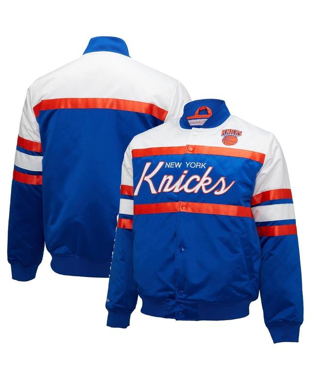 Mens Mitchell & Ness /White New York Knicks Big & Tall Heavyweight Full-Snap Satin Jacket Product Image