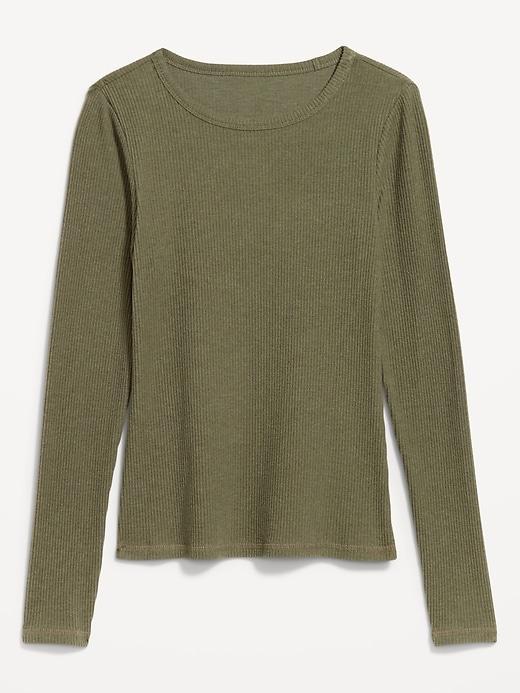 Plush-Knit Long-Sleeve T-Shirt Product Image