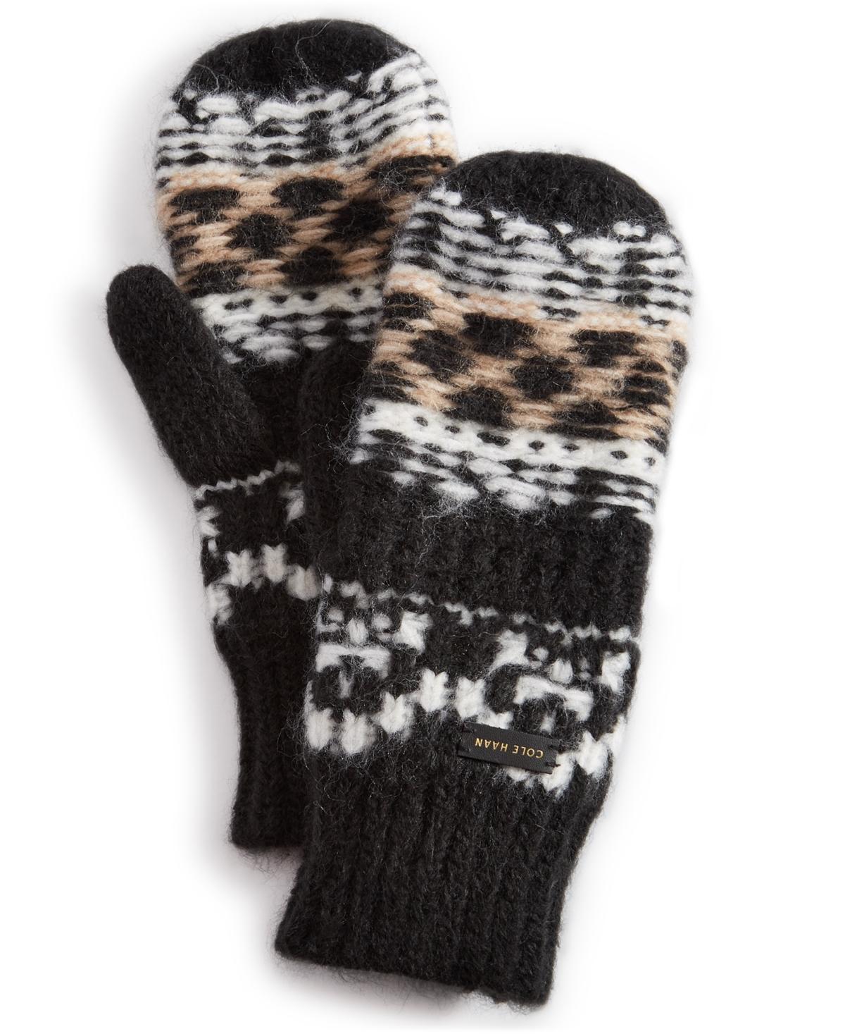 Cole Haan Womens Reversible Fair Isle Mittens Product Image