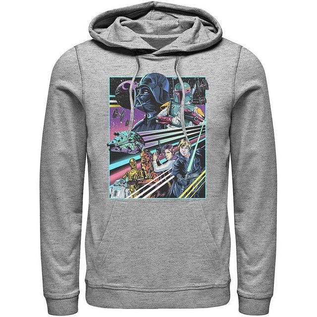 Mens Star Wars Neon Rebel Alliance Poster Hoodie Med Grey Product Image