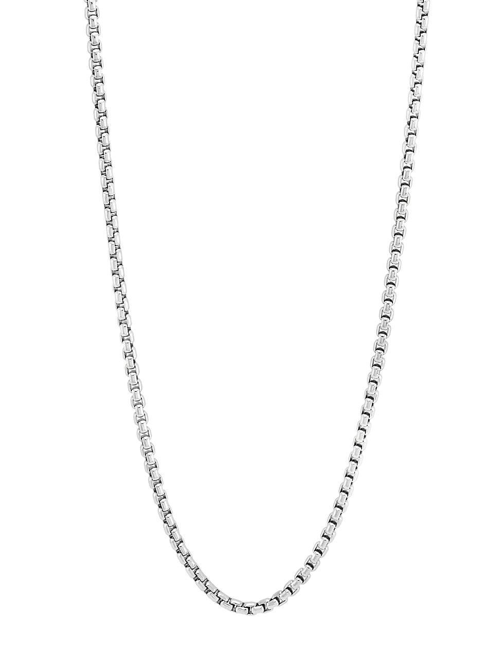 Mens COLLECTION Sterling Silver Polished Lite Round Box Chain Necklace Product Image