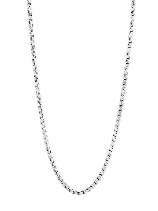 Mens COLLECTION Sterling Silver Polished Lite Round Box Chain Necklace Product Image