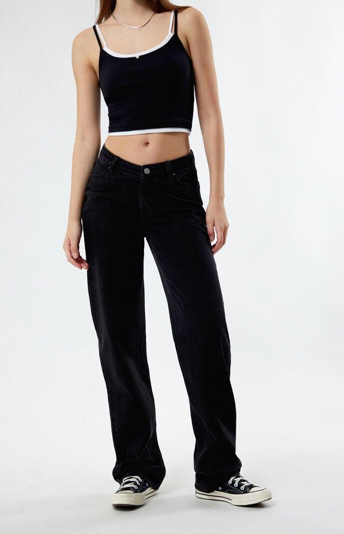 Women's Eco Black V-Dip '90s Boyfriend Jeans Product Image