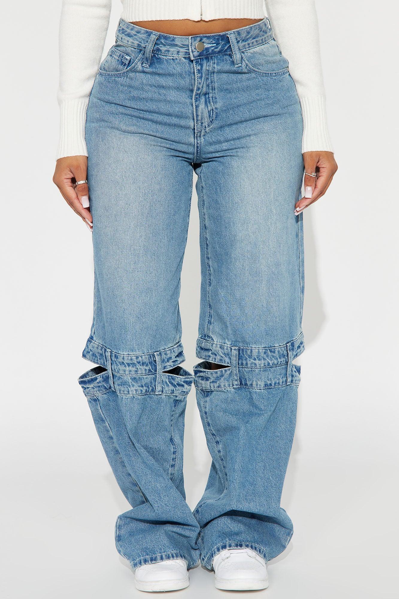 So Exclusive Cut Out Straight Leg Jeans - Medium Wash Product Image