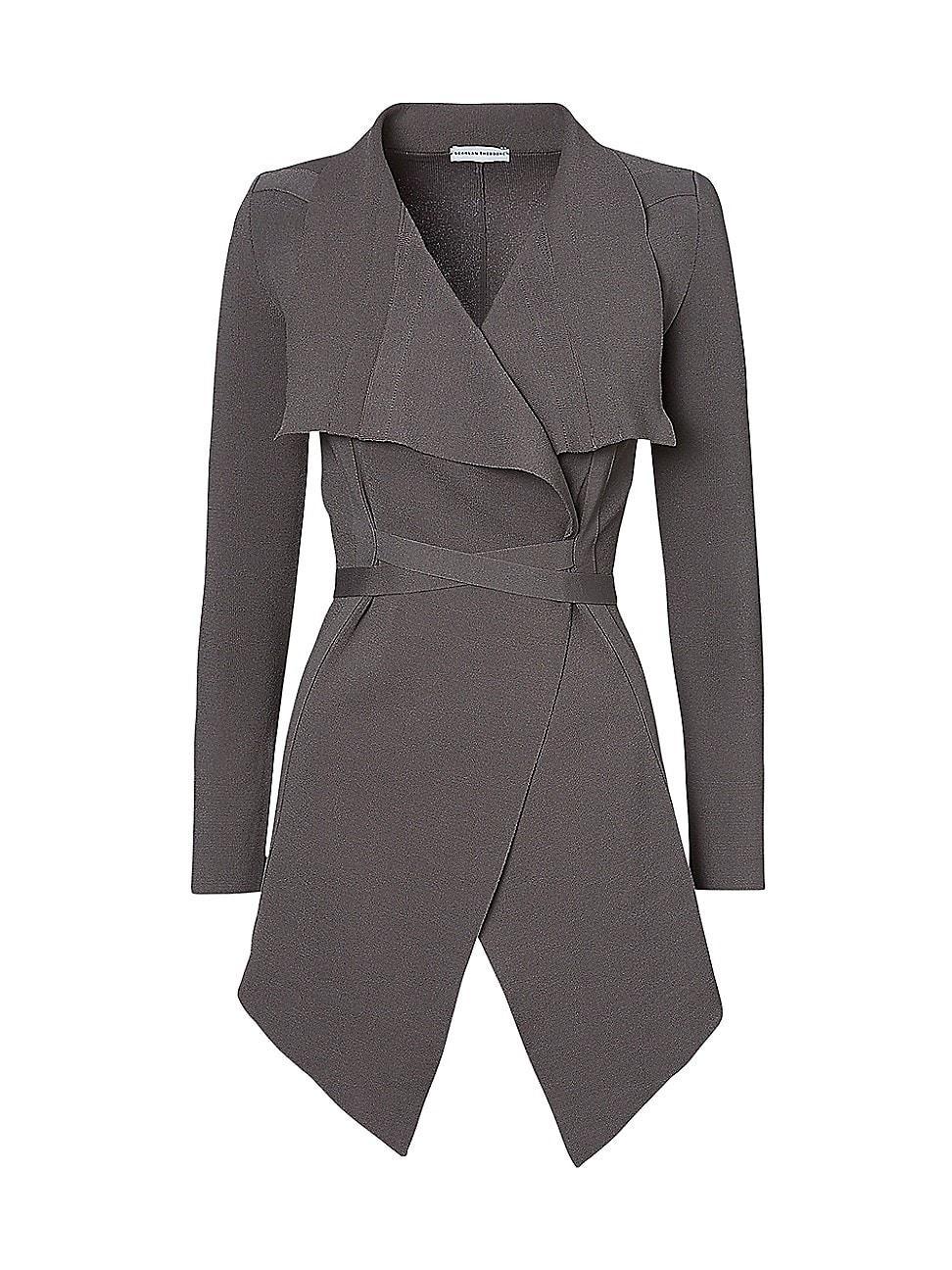 Womens Draped Crepe Knit Tie-Front Jacket Product Image