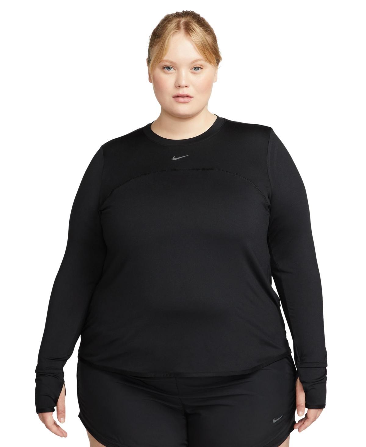 Nike Plus Size Active Dri-fit Swift Element Uv Crewneck Running Top - Fireberry product image