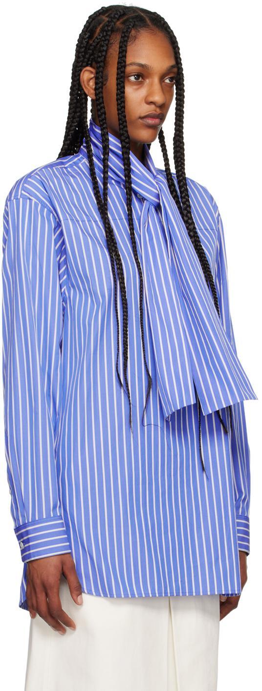 DRIES VAN NOTEN Blue Striped Blouse In 514 Light Blue Product Image