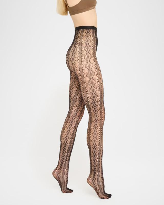 Geometric Mesh Logo Tights Product Image