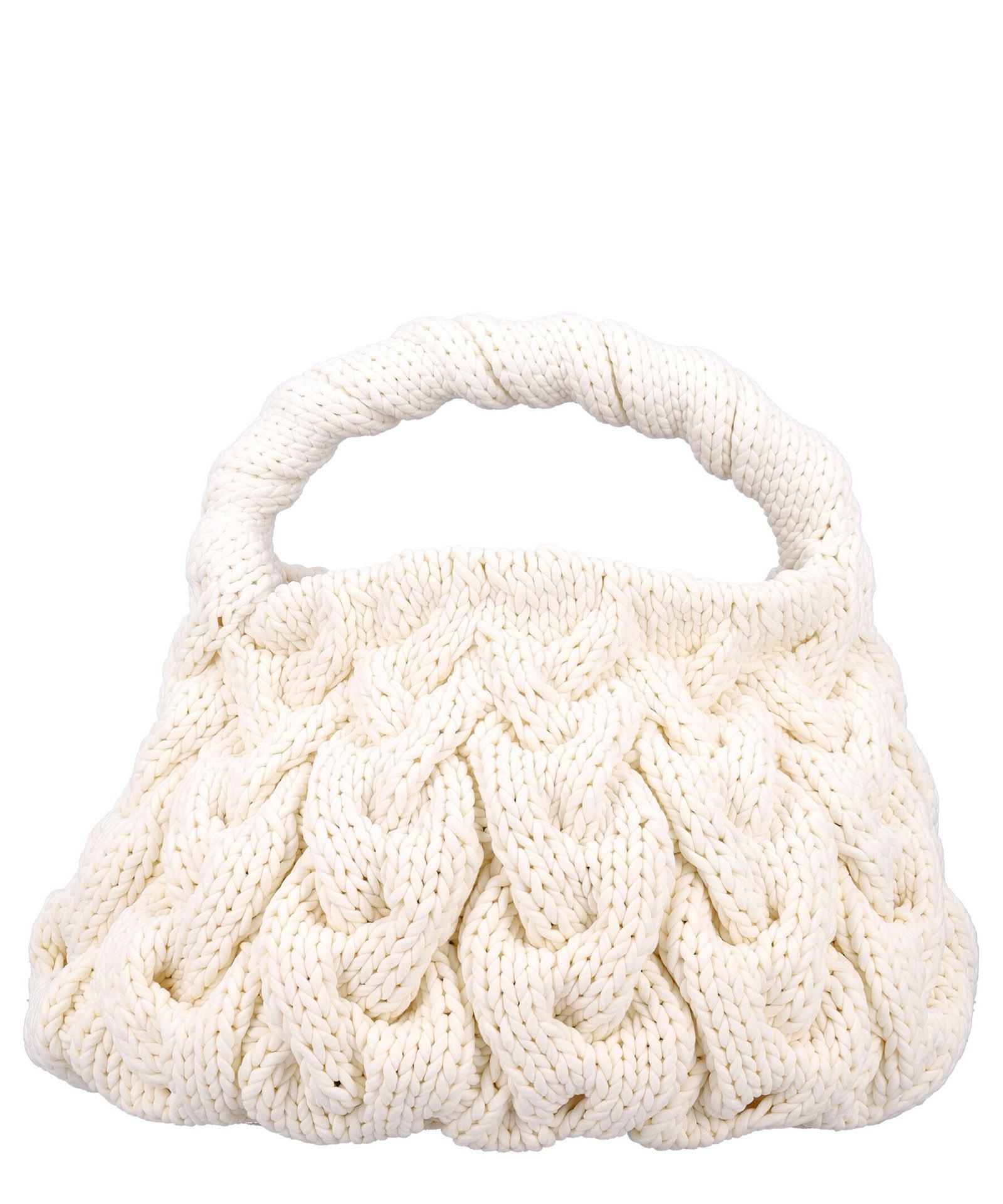 JW ANDERSON Cable Knit Handbag In White Product Image