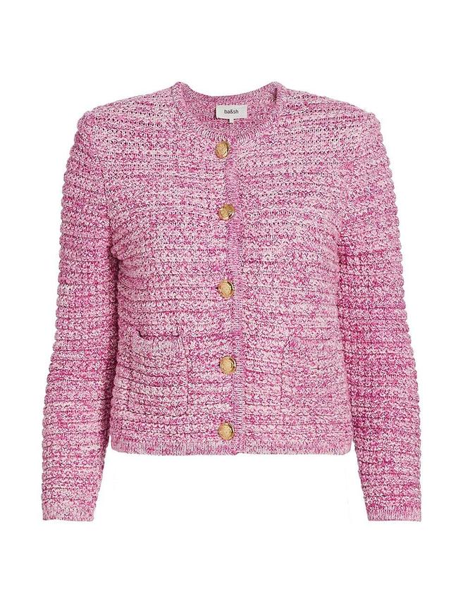 Womens Cotton-Blend Knit Cropped Jacket Product Image