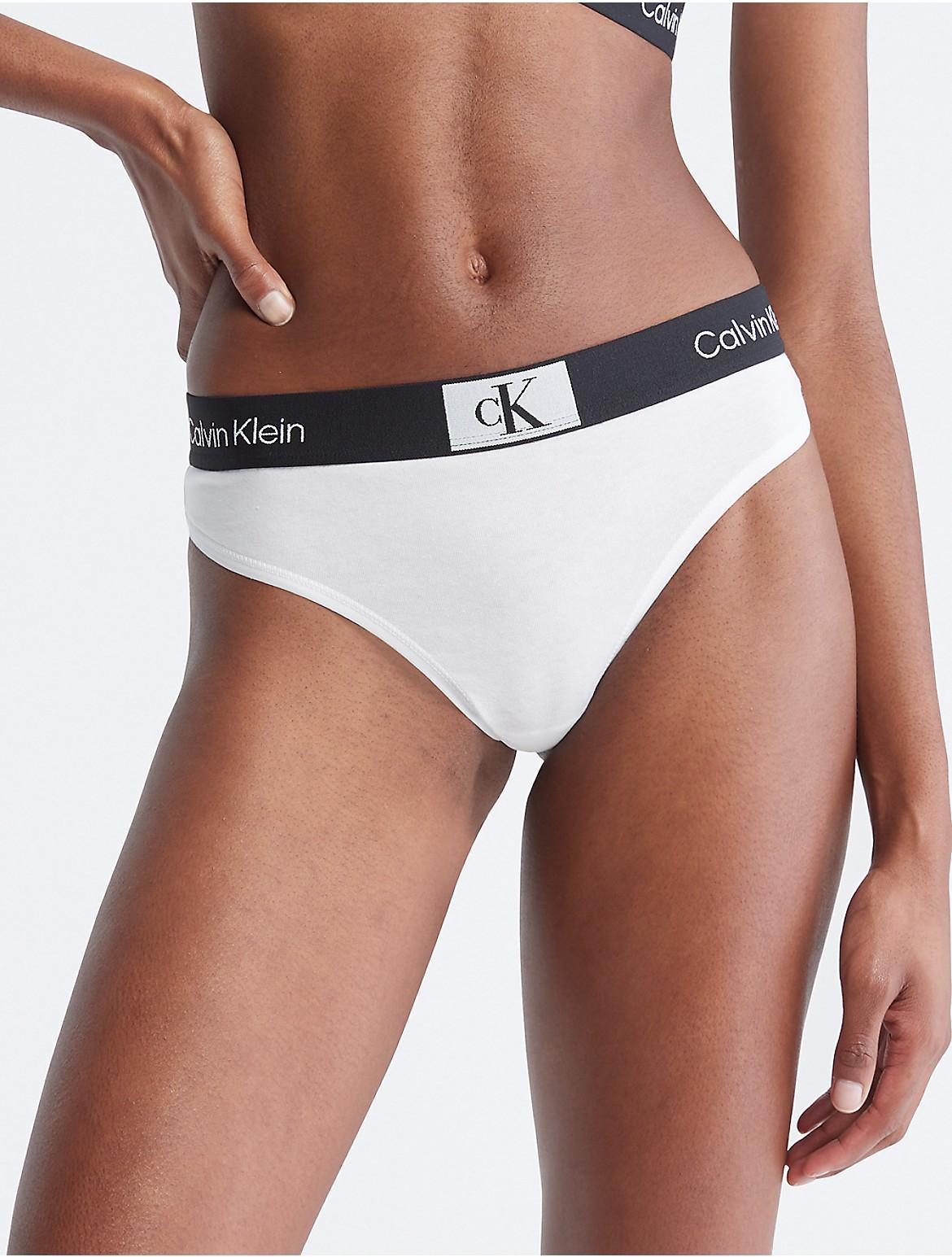 Calvin Klein Womens Calvin Klein 1996 Cotton Stretch Modern Thong - Black - L Product Image