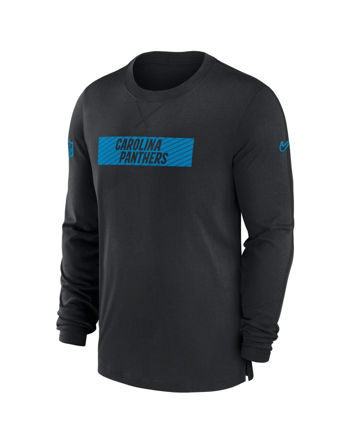 NIKE Men's Black Carolina Panthers Sideline Player Performance Long Sleeve T-shirt Product Image