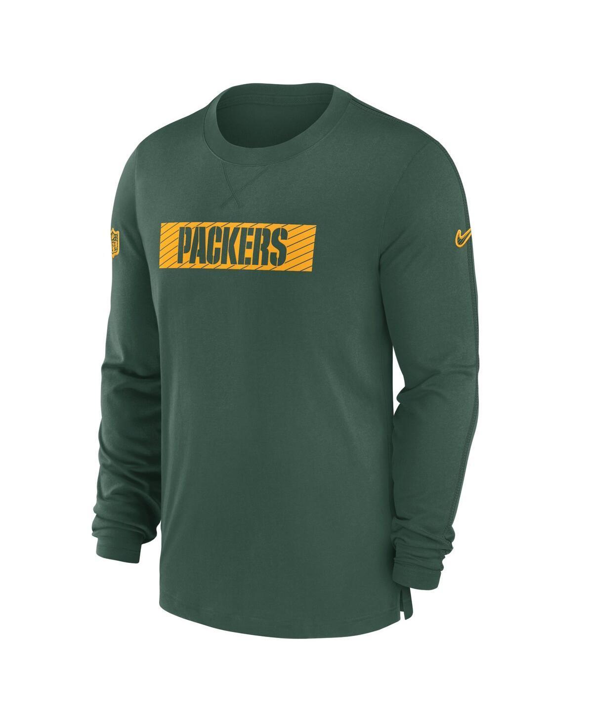 NIKE Men's Green Green Bay Packers Sideline Player Performance Long Sleeve T-shirt Product Image