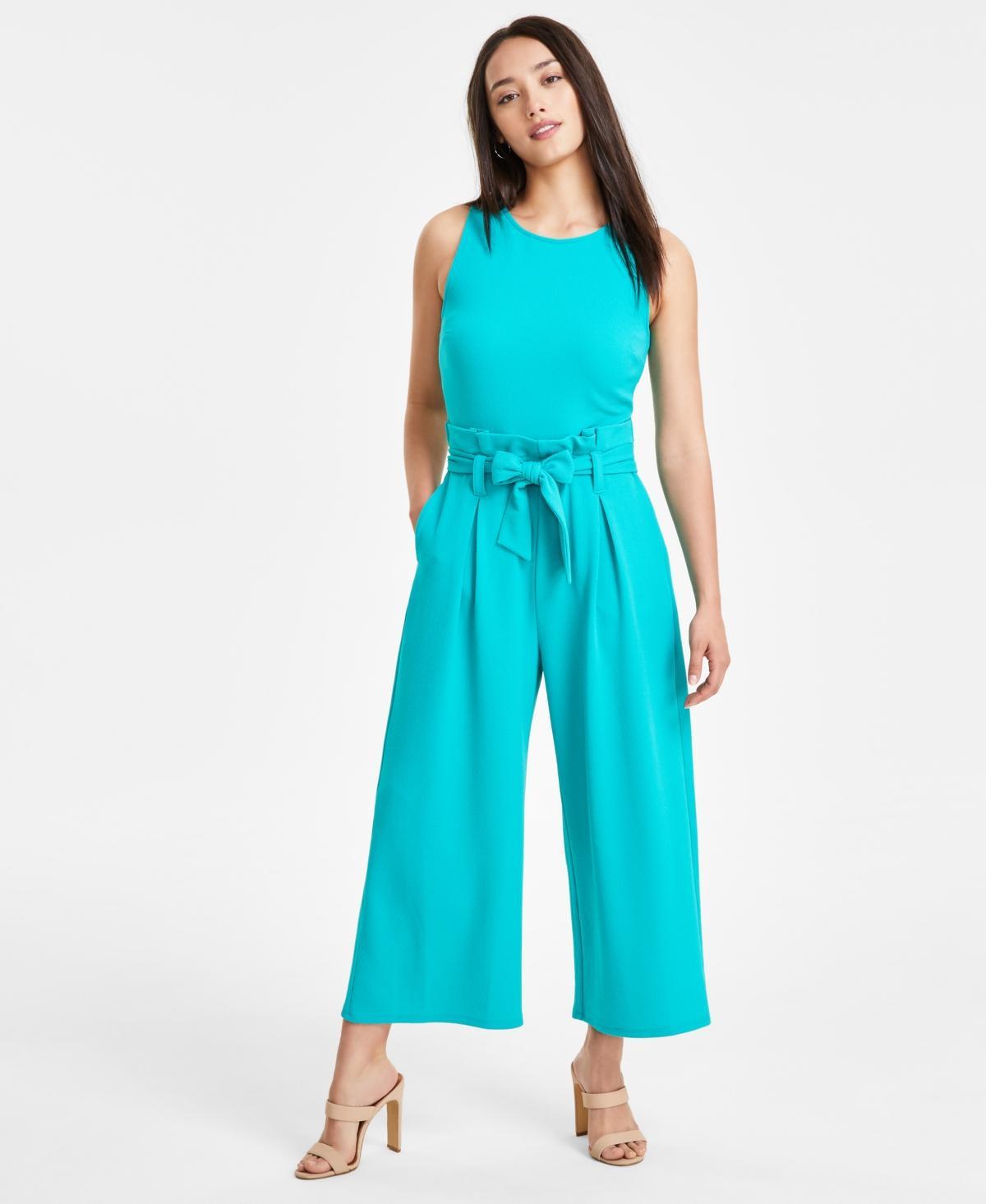 Women's Sleeveless Crewneck Tie-Waist Jumpsuit, Created for Macy's Product Image