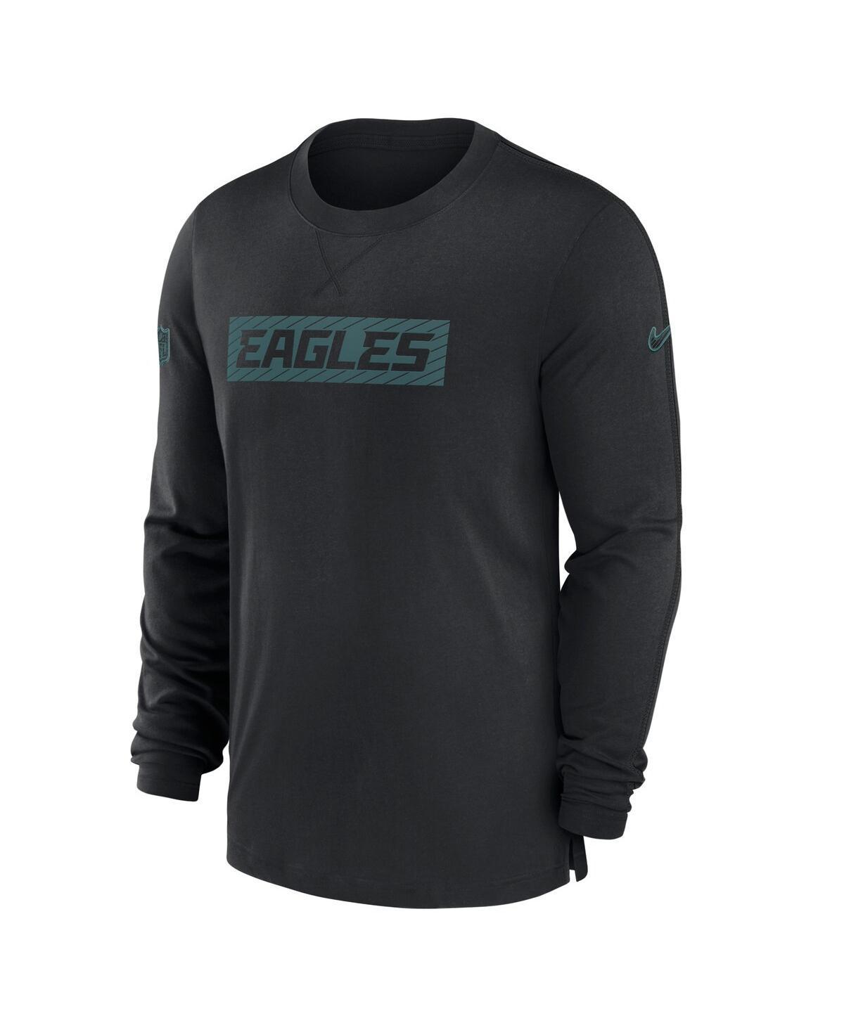 NIKE Men's Black Carolina Panthers Sideline Player Performance Long Sleeve T-shirt Product Image