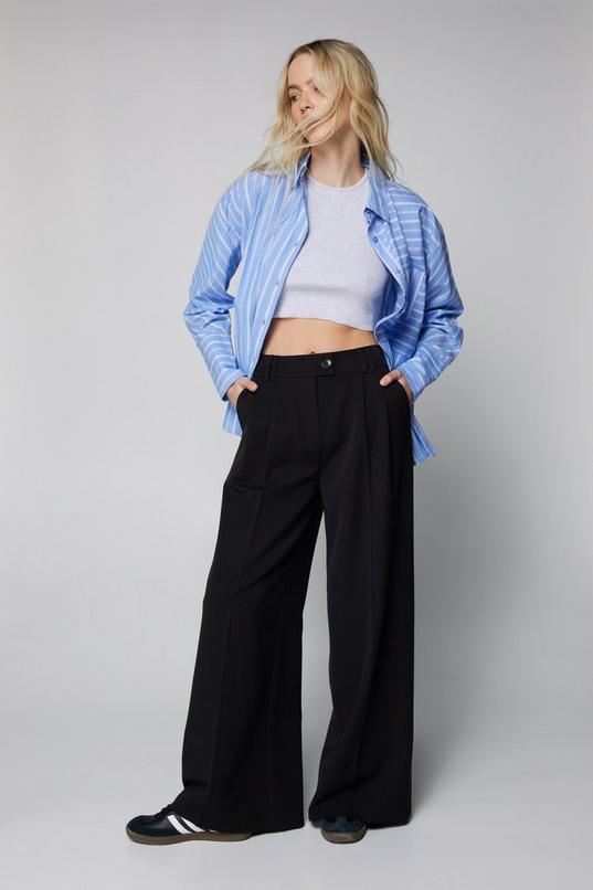 Tailored Double Pleat Wide Leg Trousers Product Image