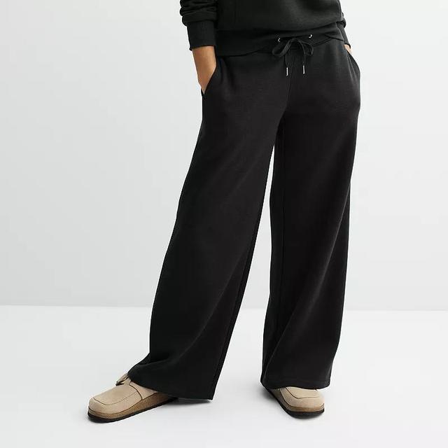 Womens Sonoma Goods For Life Fleece Wide Leg Pants Product Image