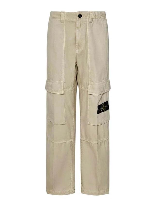 STONE ISLAND Trousers In Beige Product Image