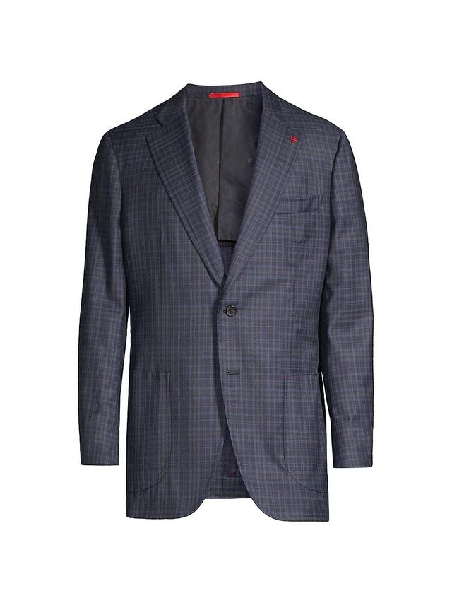 Mens Domenico Plaid Wool Two-Button Sport Coat Product Image