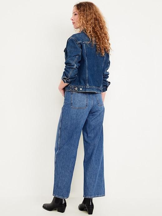 High-Waisted Baggy Wide-Leg Trouser Jeans Product Image