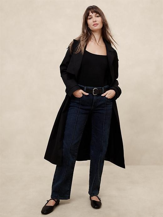 Mid-Rise Straight Pintuck Jean Product Image