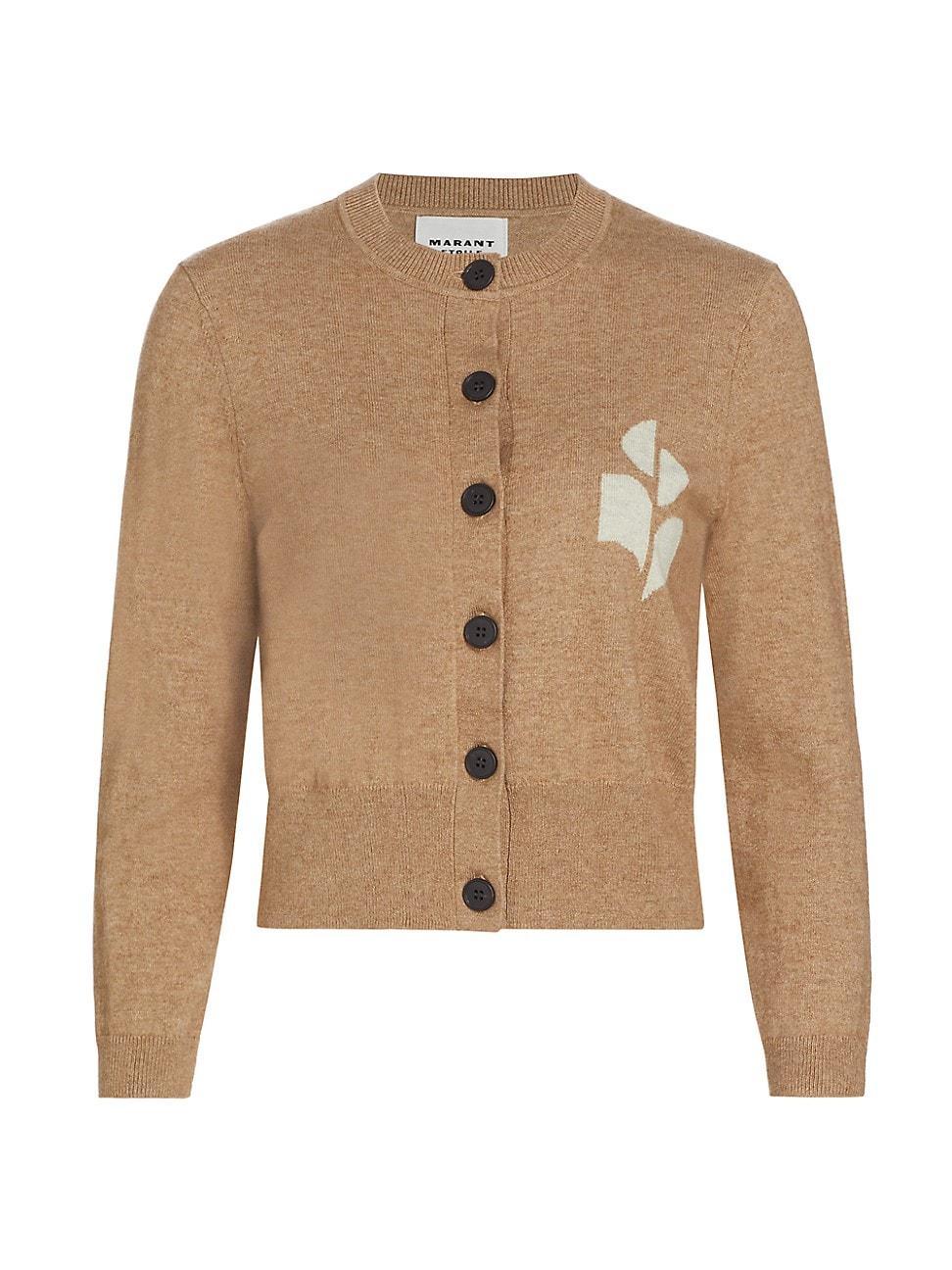 Womens Newton Logo Cotton & Wool-Blend Cardigan Product Image