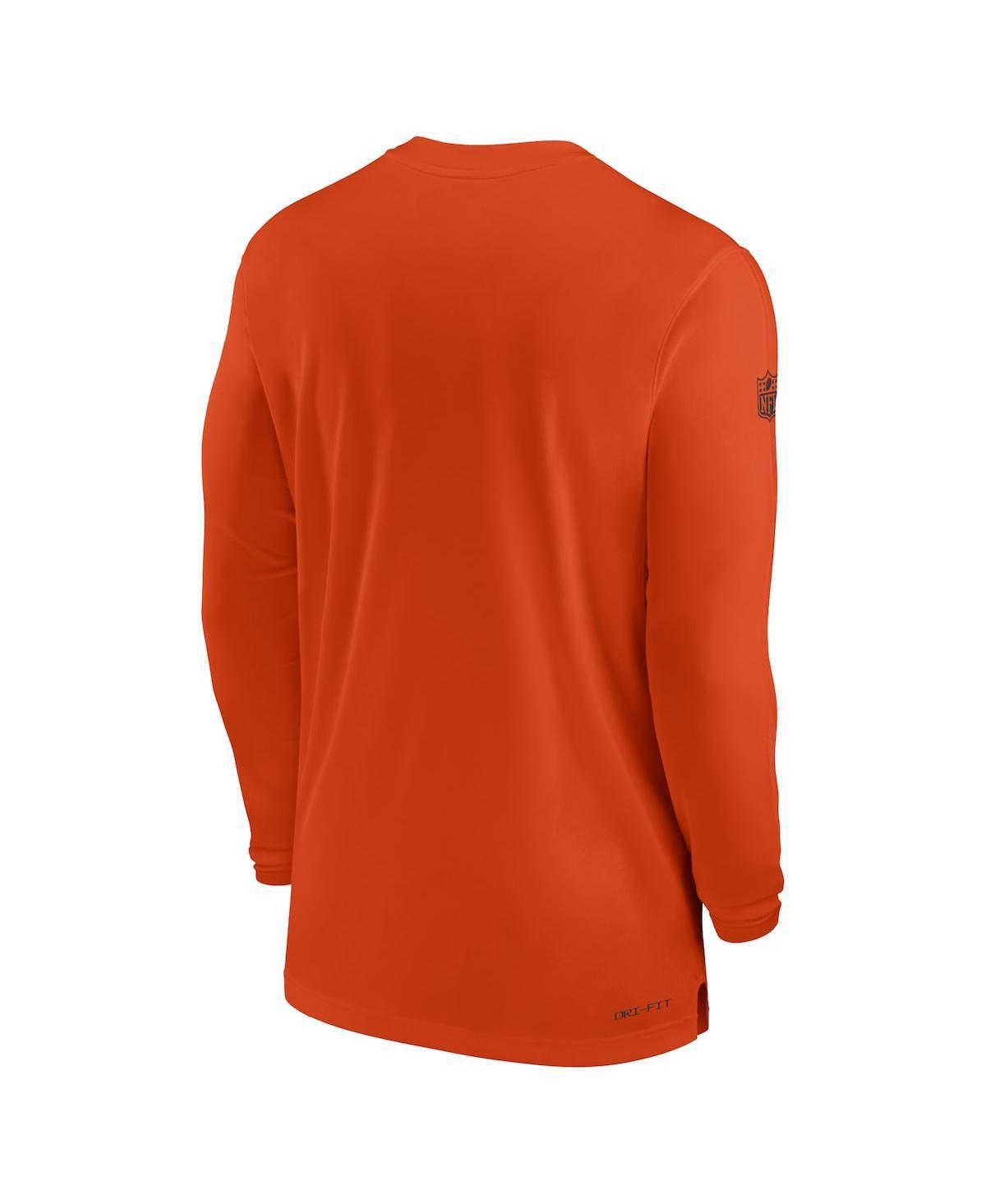 NIKE Men's  Orange Cincinnati Bengals Sideline Coach Performance Long Sleeve T-shirt Product Image