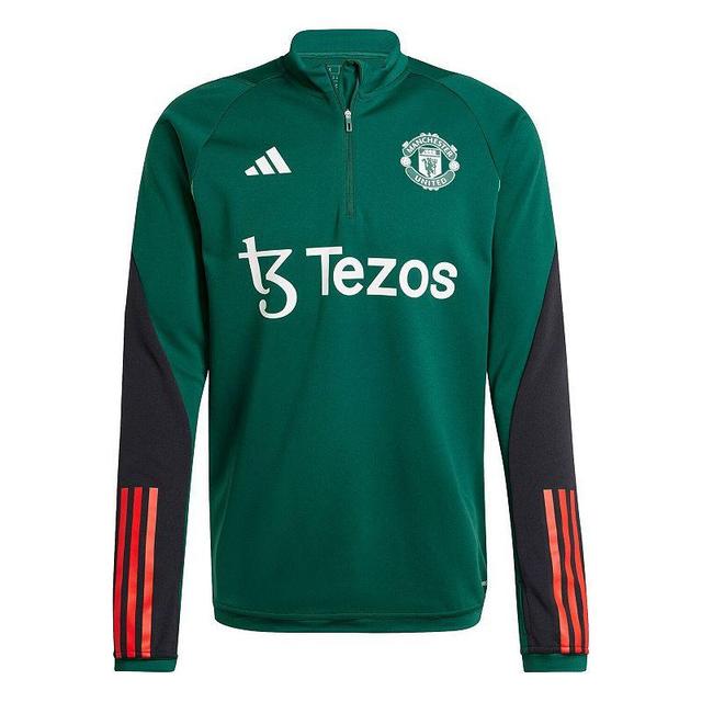 Mens adidas Green Manchester United 2023/24AEROREADY Raglan Quarter-Zip Training Top Product Image