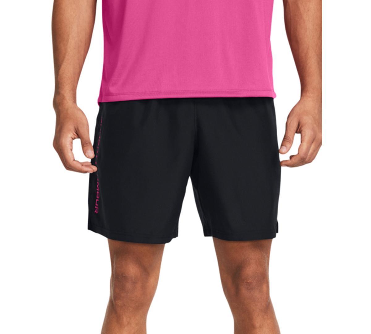 Under Armour Mens Moisture-Wicking Logo-Print 8-1/4 Tech Shorts - Castlerock Gray Product Image