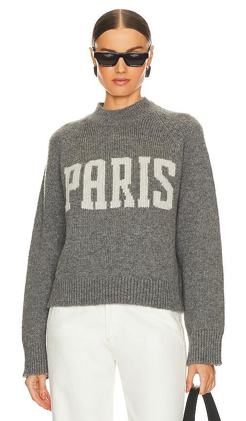 ANINE BING Kendrick Sweater University Paris in Charcoal. - size M (also in L, S) Product Image