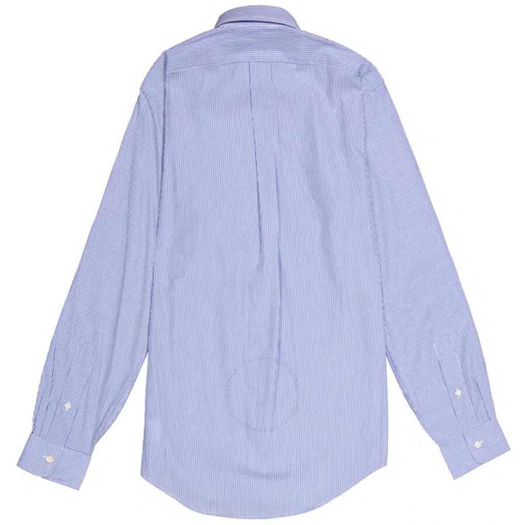 Men's Blue Striped Cotton Shirt Product Image