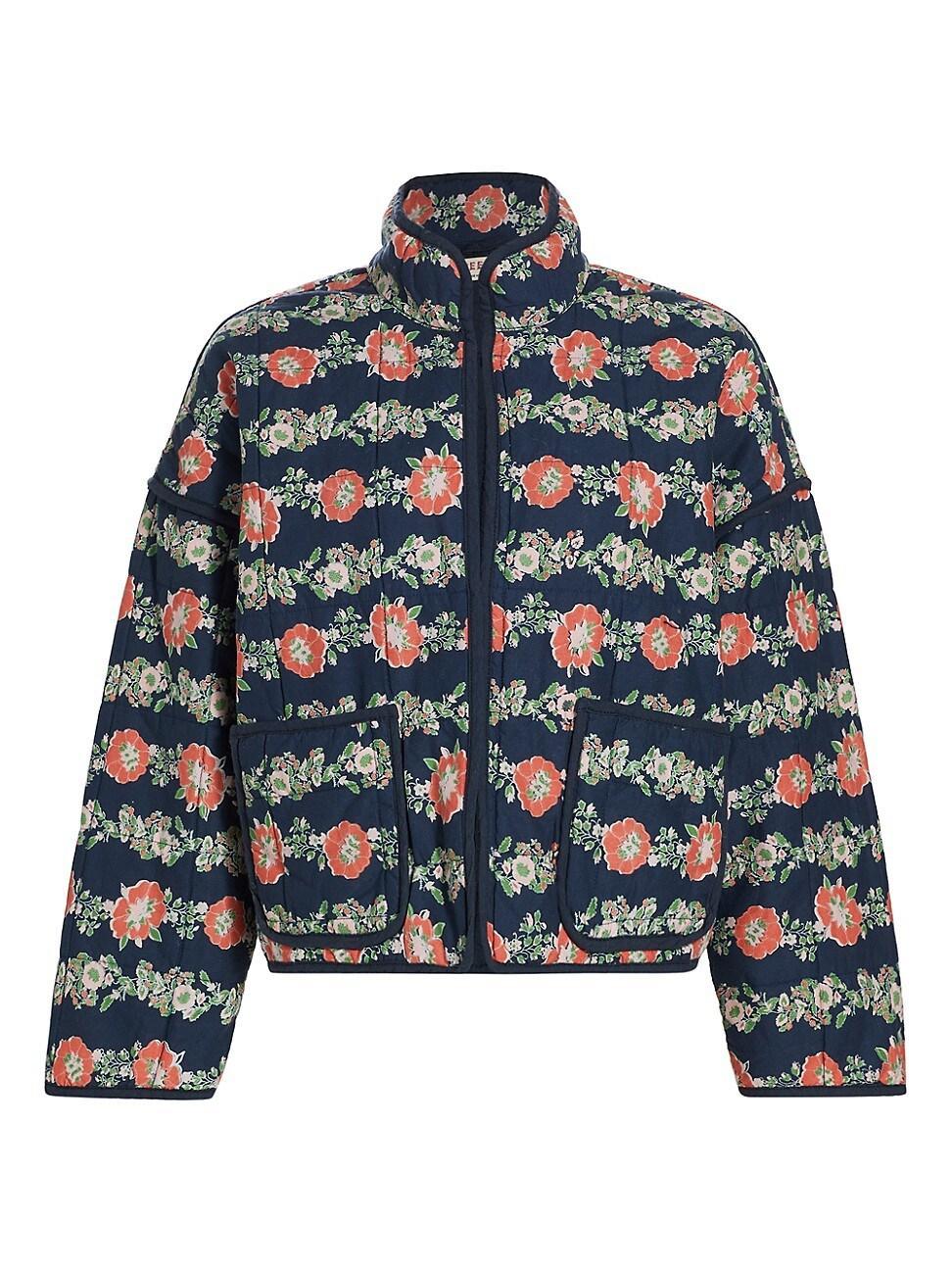 Free People Chloe Floral Print Collar Long Sleeve Quilt Jacket Product Image