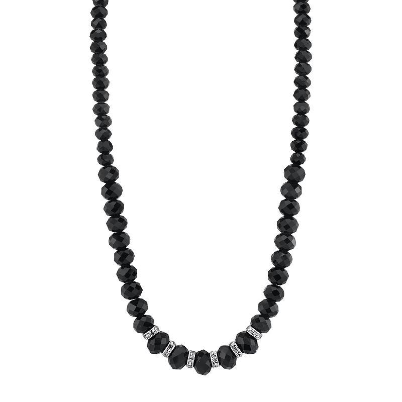 1928 Black Beaded Necklace, Womens product image