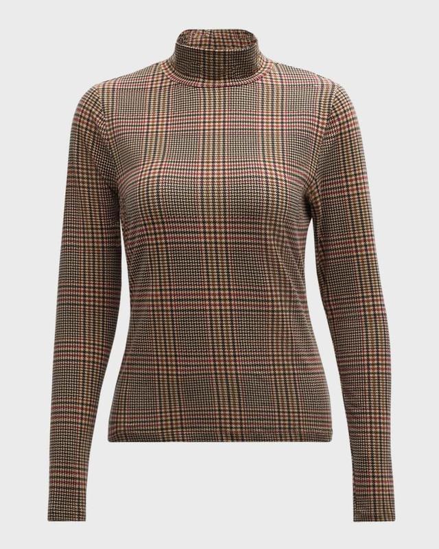 Nate Plaid Mock-Neck Top Product Image