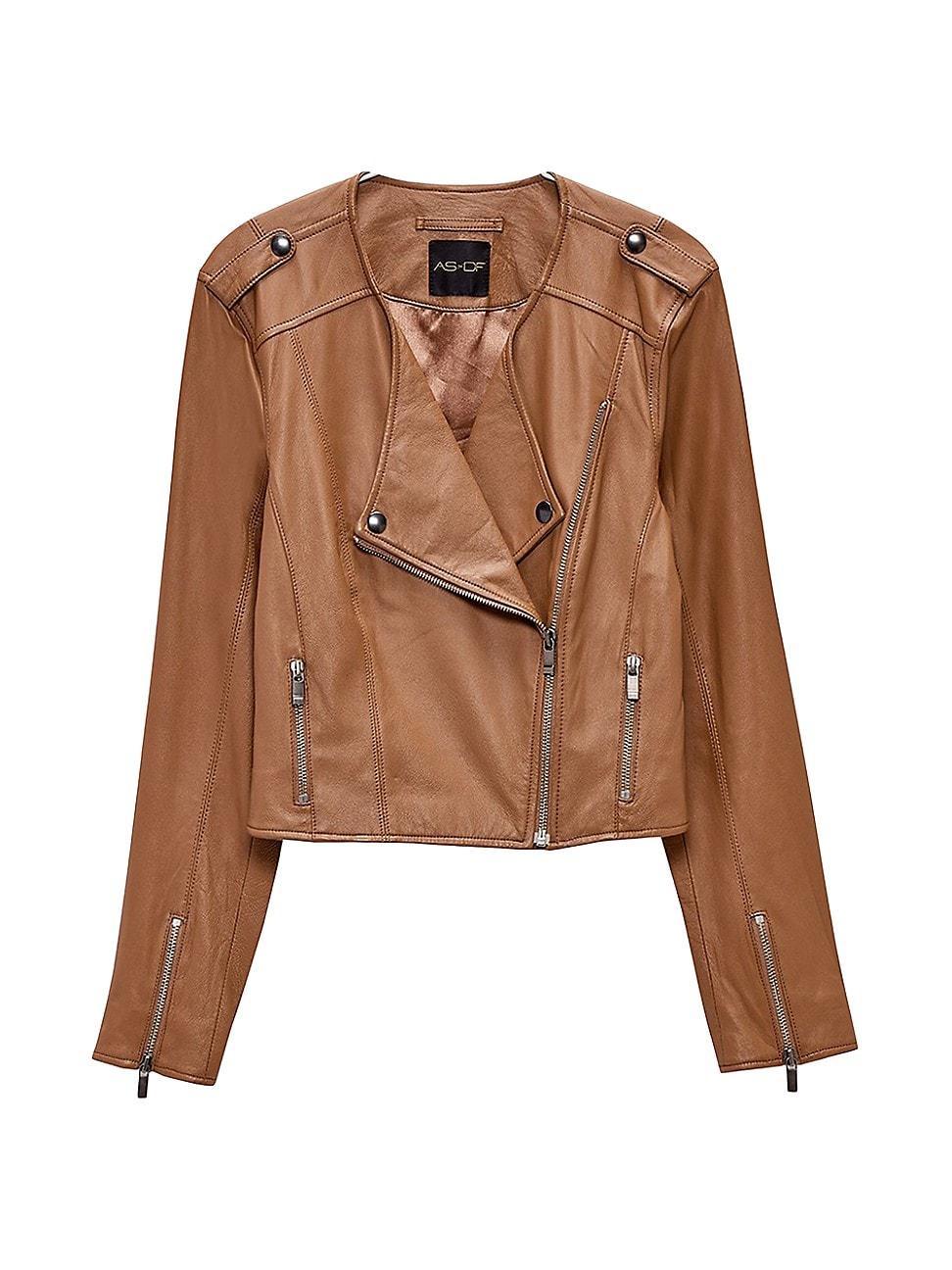 Womens Faye Recycled Leather Jacket Product Image