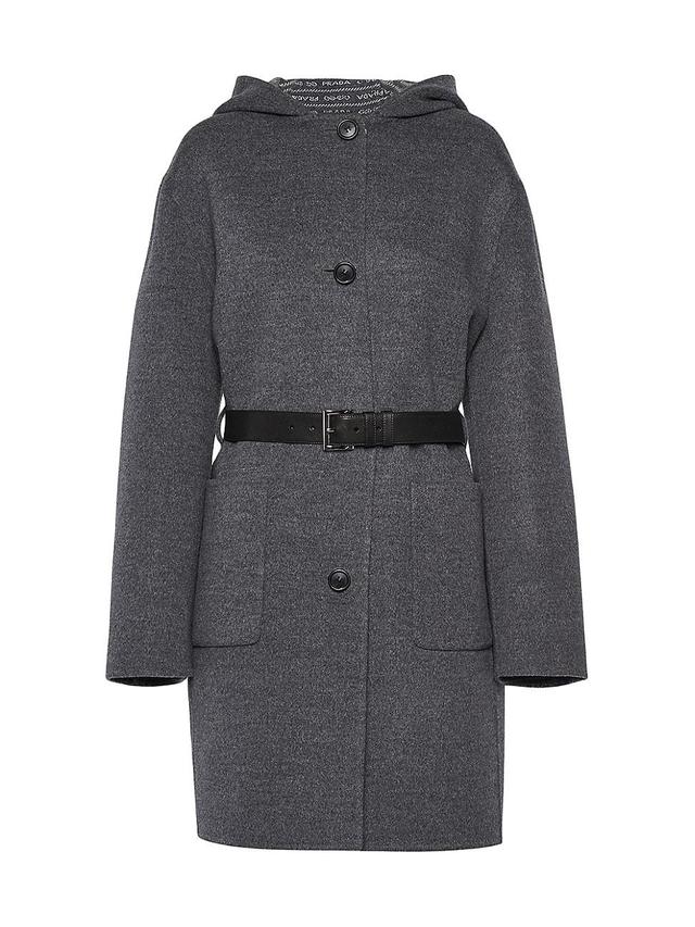 Womens Single-Breasted Double Wool Coat Product Image